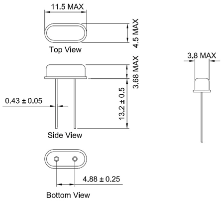 晶诺威科技产无源晶振HC-49S和SMD3225-4P封装对比差异 晶诺威科技产无源晶振HC-49S和SMD3225-4P封装对比差异