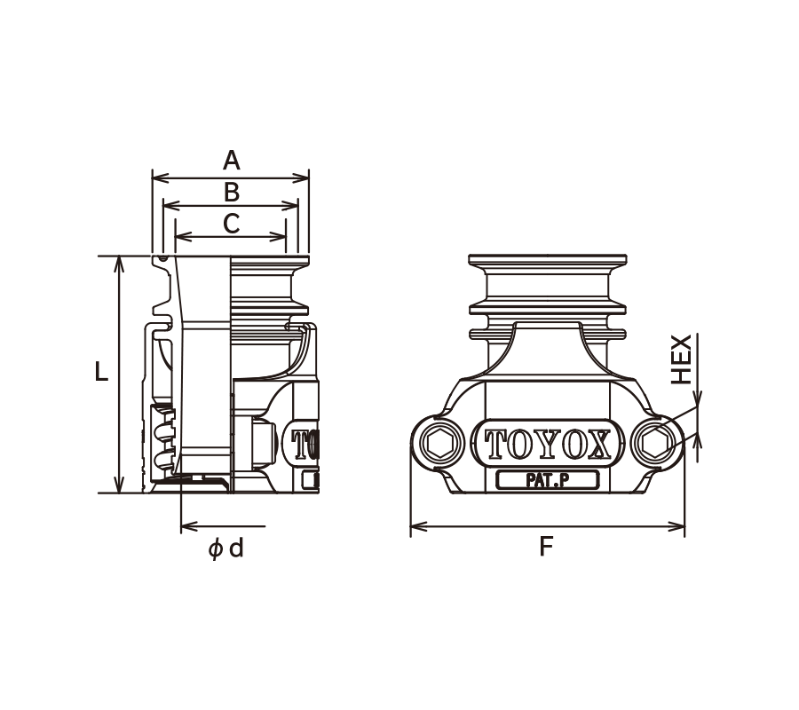 接头的特点・尺寸图・TC6-FN
