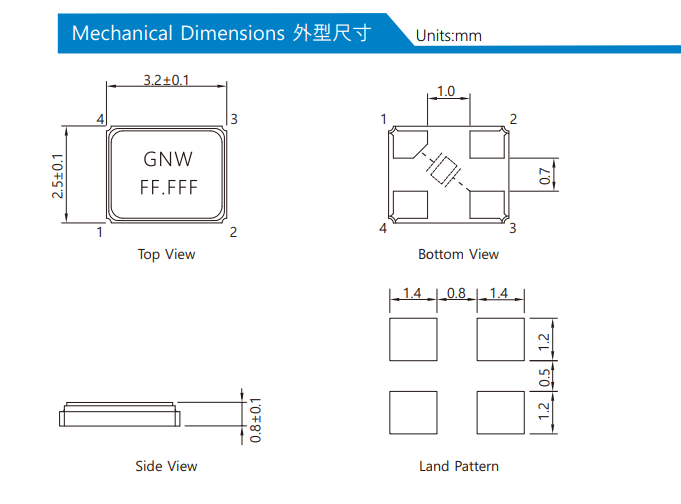 无源贴片晶振SMD3225 13.92885MHz 20PF 10PPM规格参数介绍